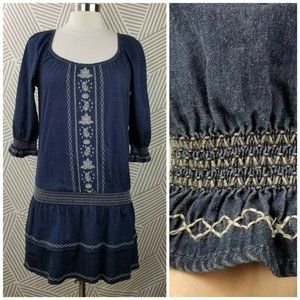 EDC Jean Denim Dress size Small Medium Jumper Boho